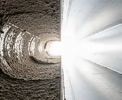 air duct cleaning services showing interior duct system inspection and cleaning in Baton Rouge, LA